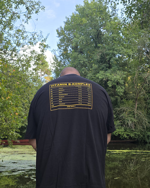 APEX SUPPLY B-Komplex Oversized Tee getragen, Rückenprint